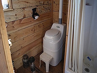 WOOD STOVE, COMPOST TOILET & SHOWER STALL